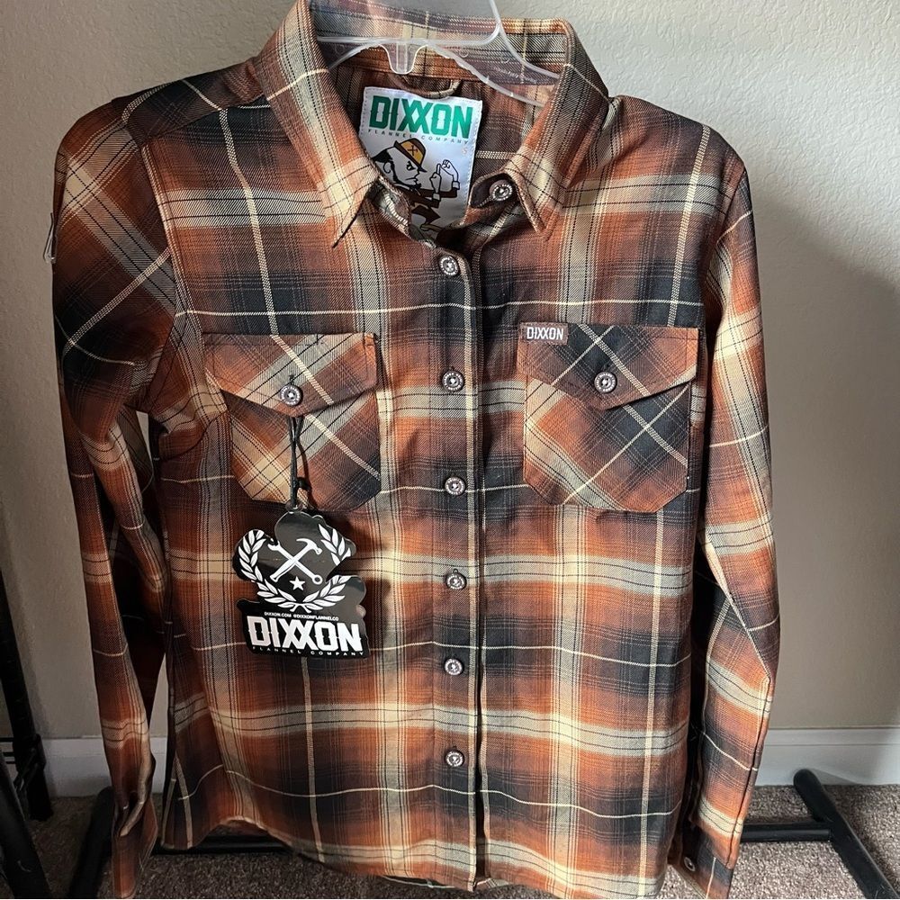 DIXXON The Irish Goodbye Women's Plaid Button Down Shirt - Brown and Black
